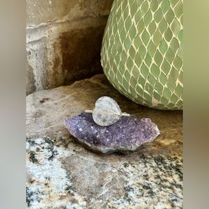 Silver Heart Clear Quartz Crystal Bracelet